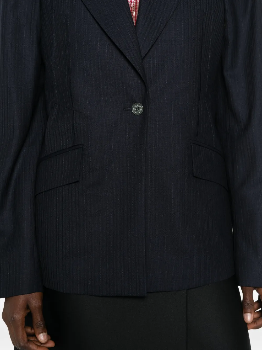 Kiko Kostadinov Blazer met enkele rij knopen met krijtstreep Blauw