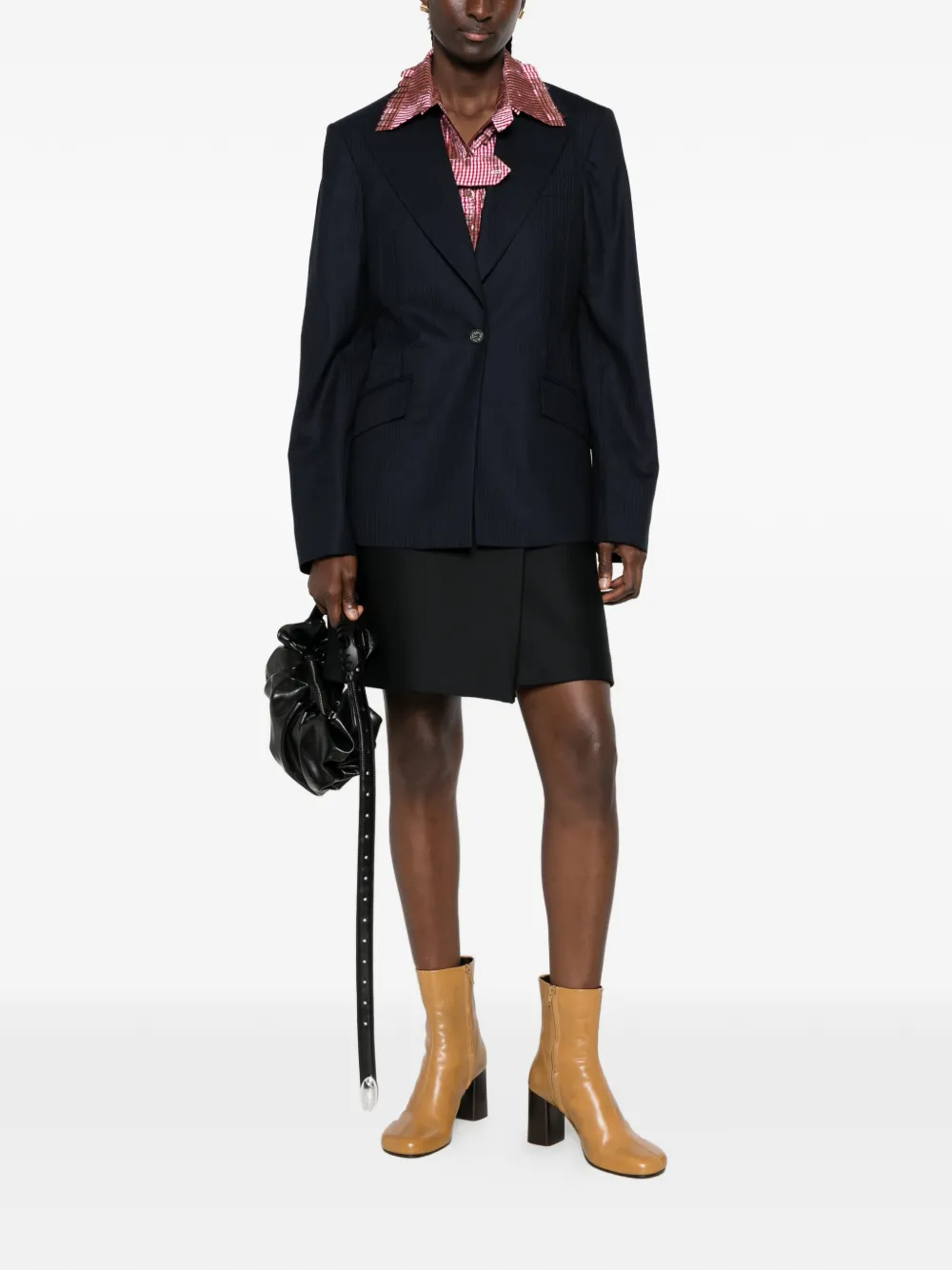 Kiko Kostadinov Blazer met enkele rij knopen met krijtstreep Blauw