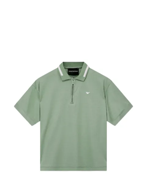Emporio Armani Kids playera tipo polo con logo bordado y medio cierre