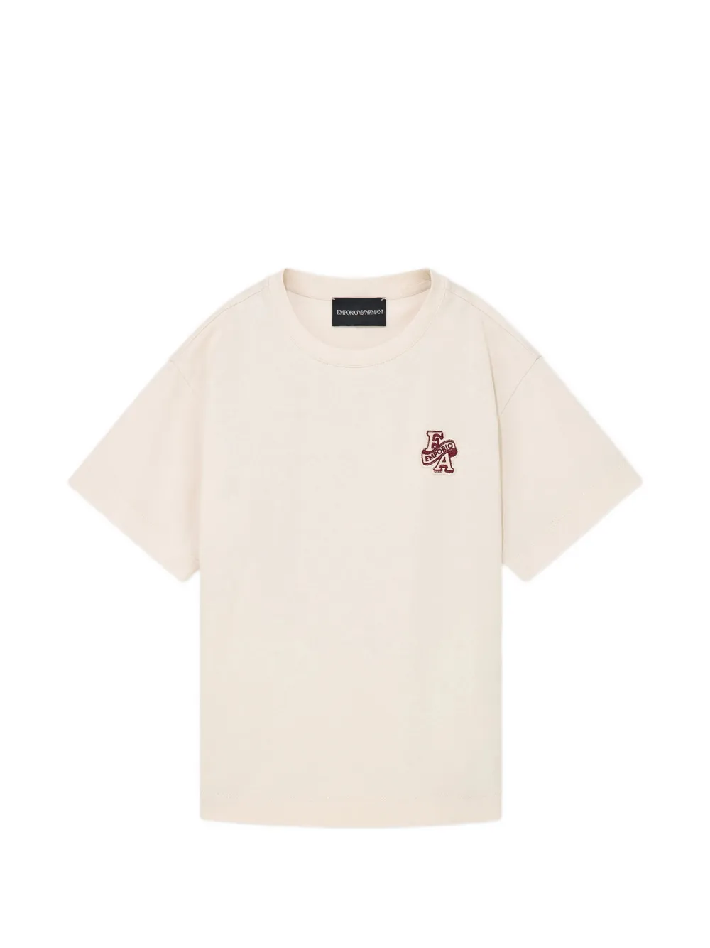 Emporio Armani Kids Shortsset met logo-patch en gestreepte afwerking Beige