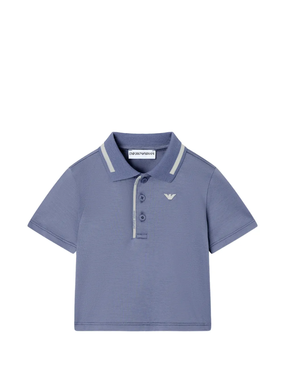 Emporio Armani Kids logo-patch polo shirt - Blu