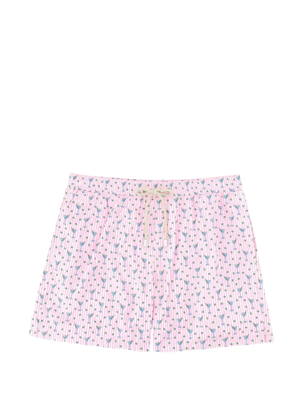 Mc2 Saint Barth Lighting Micro Cocktail-print Striped Swim Shorts In Multi