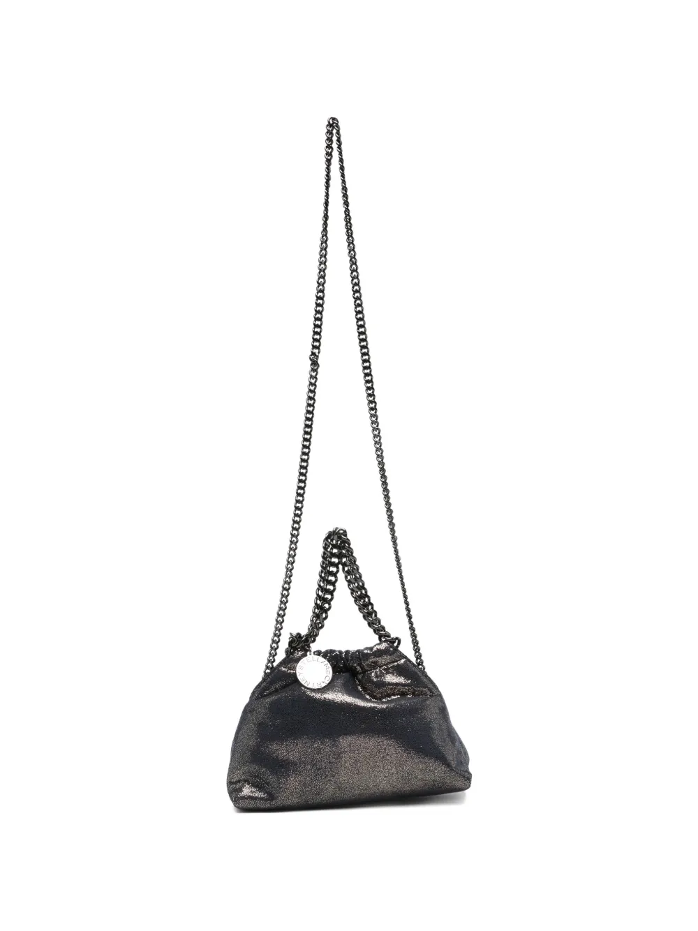 Stella McCartney glitter-effect ruched tote bag - Blu