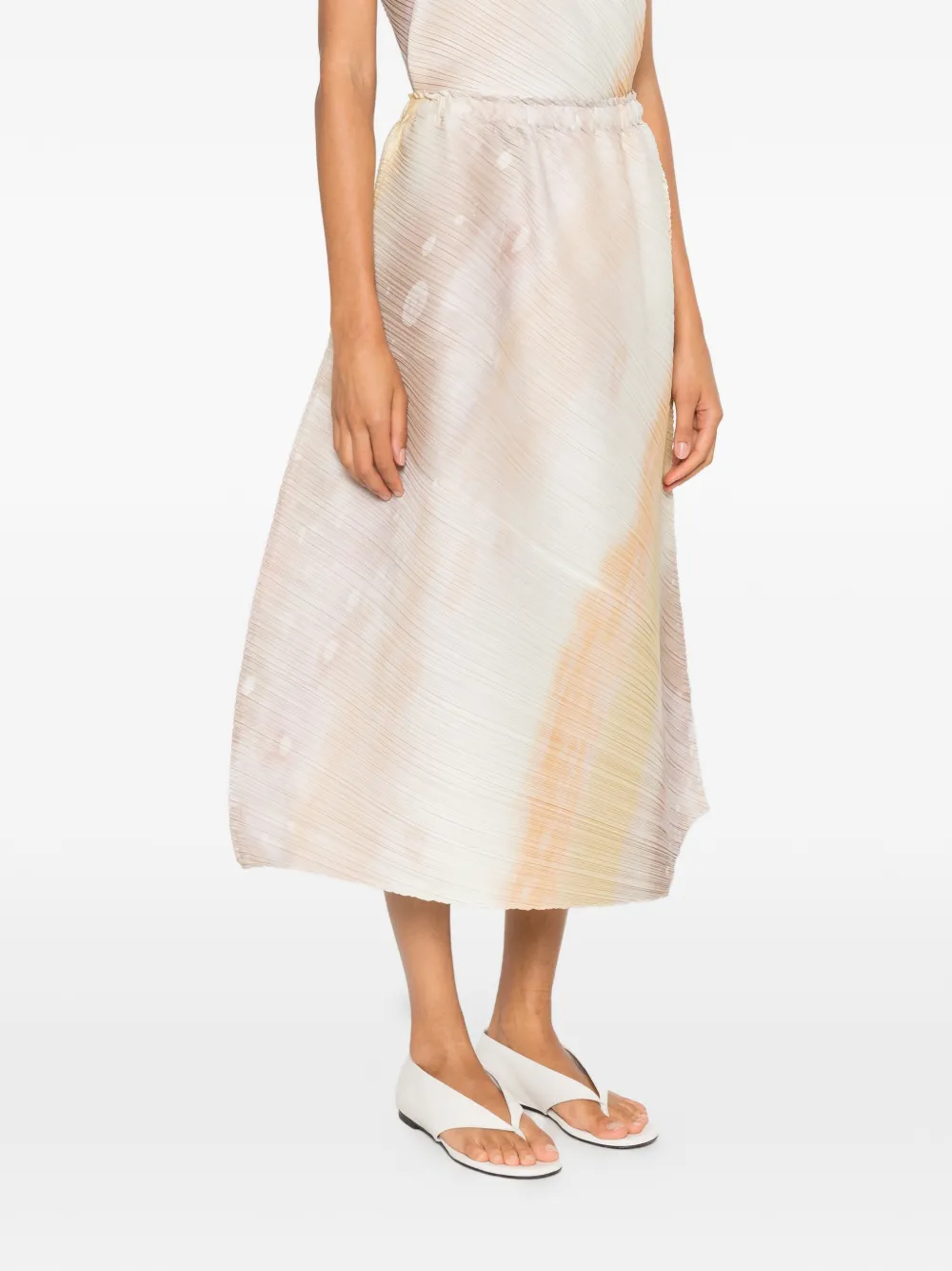 Pleats Please Issey Miyake Sea Bubble asymmetrische geplooide midi-rok Wit