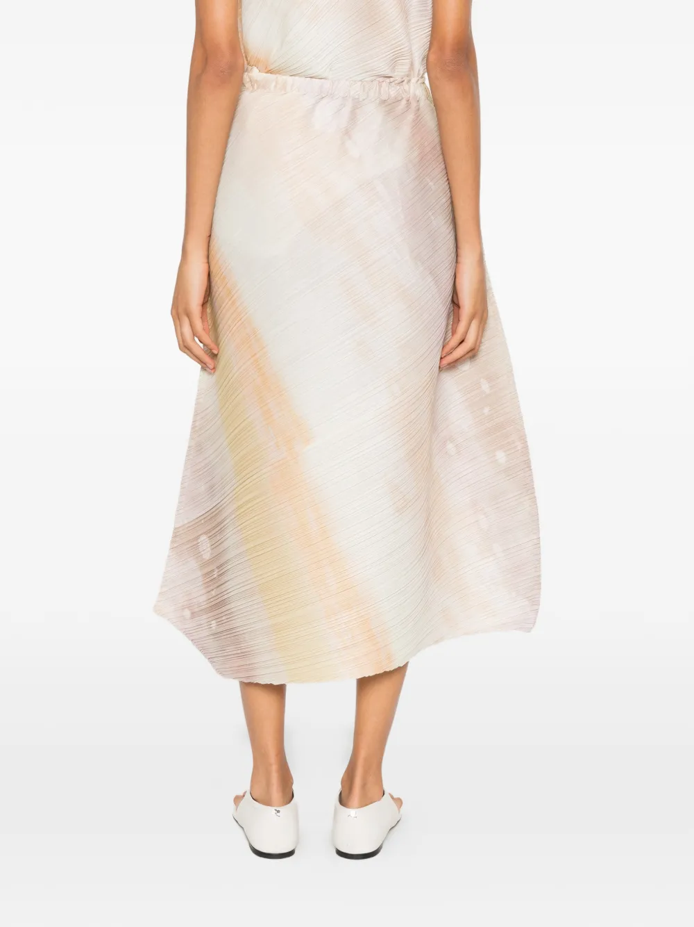 Pleats Please Issey Miyake Sea Bubble asymmetrische geplooide midi-rok Wit