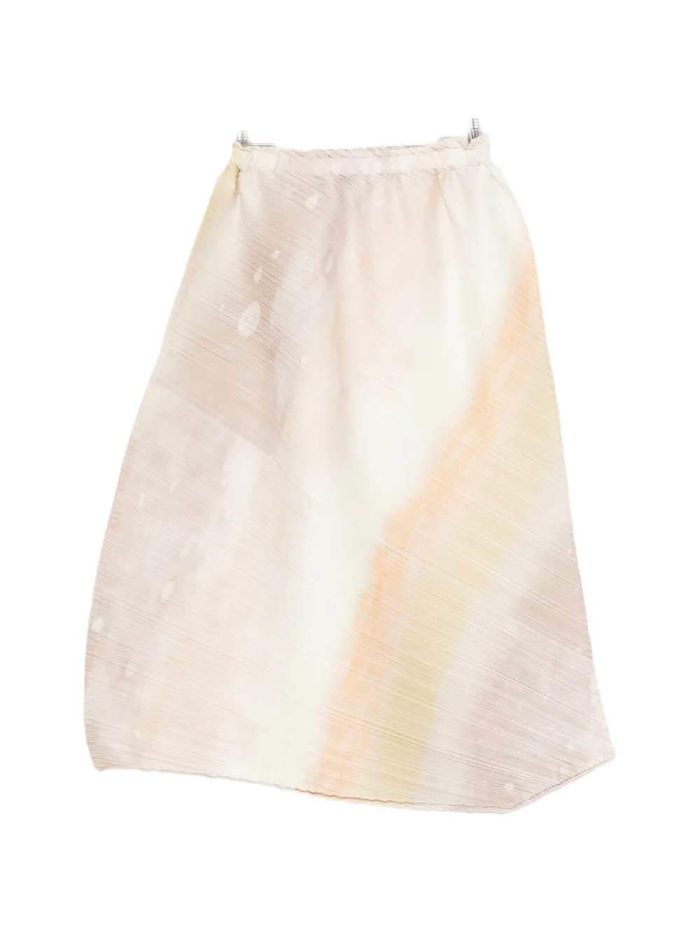 Pleats Please Issey Miyake pleated abstract-print midi skirt - Bianco