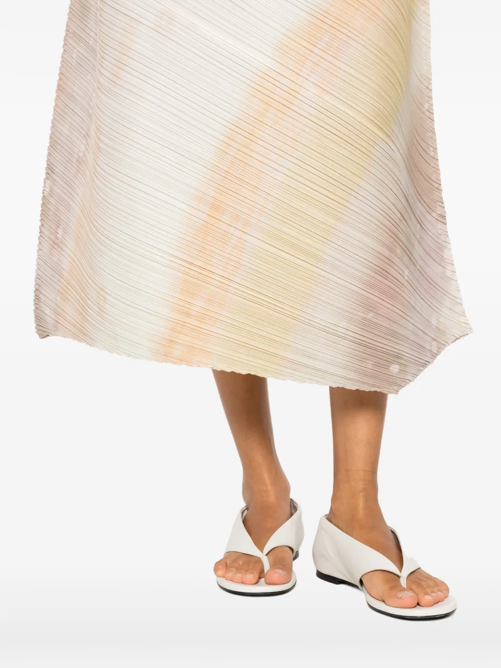 Pleats Please Issey Miyake Sea Bubble asymmetrische geplooide midi-rok Wit