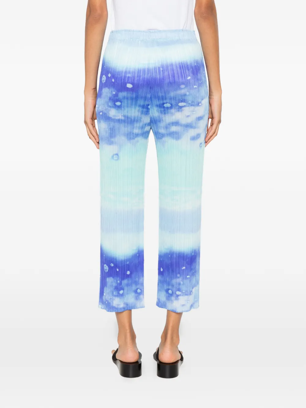 Pleats Please Issey Miyake Plooibroek met abstracte print Blauw
