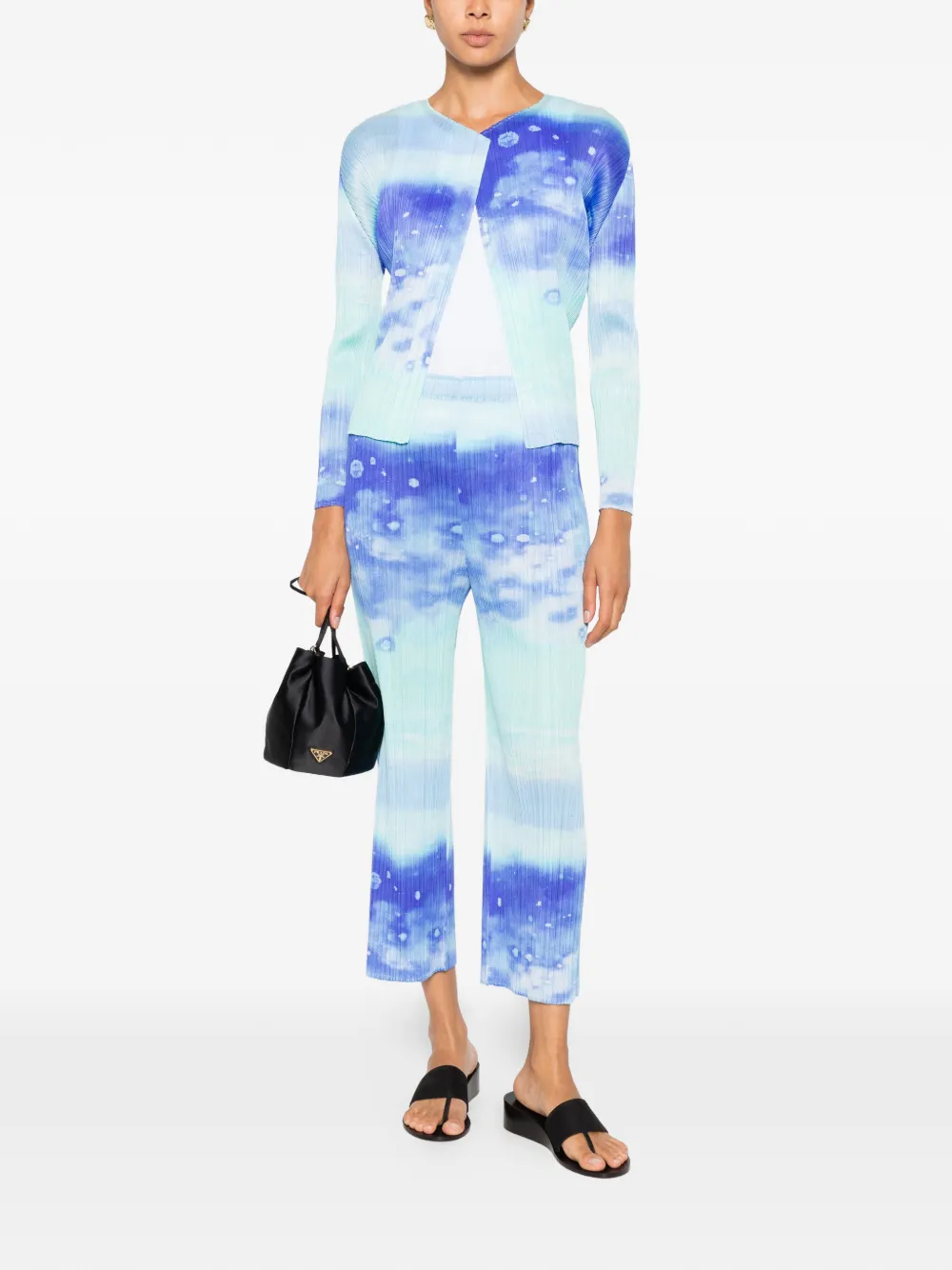 Pleats Please Issey Miyake Plooibroek met abstracte print Blauw