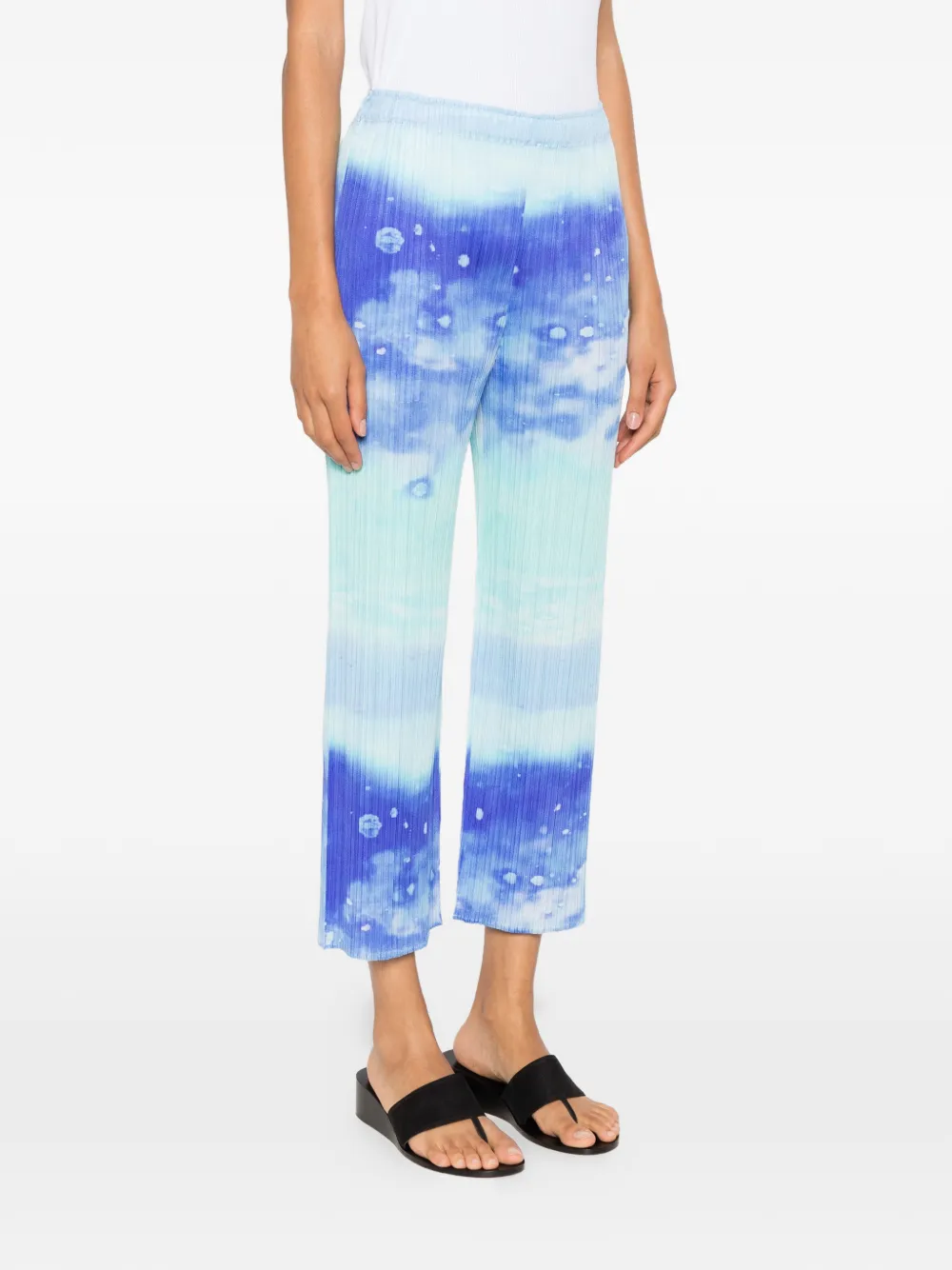 Pleats Please Issey Miyake Plooibroek met abstracte print Blauw