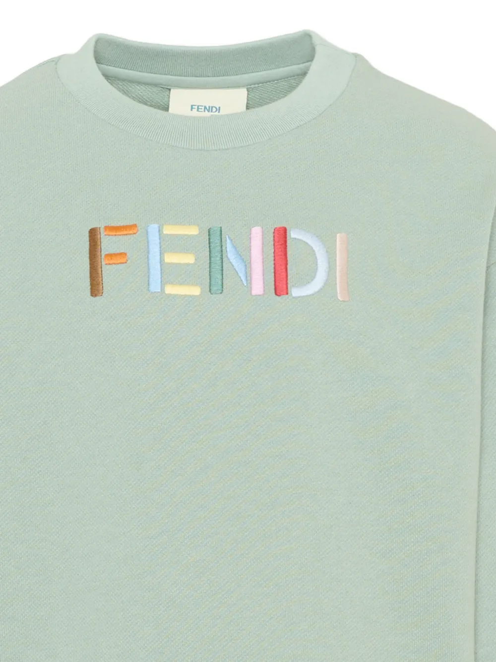Fendi Kids Trui met geborduurd logo Groen