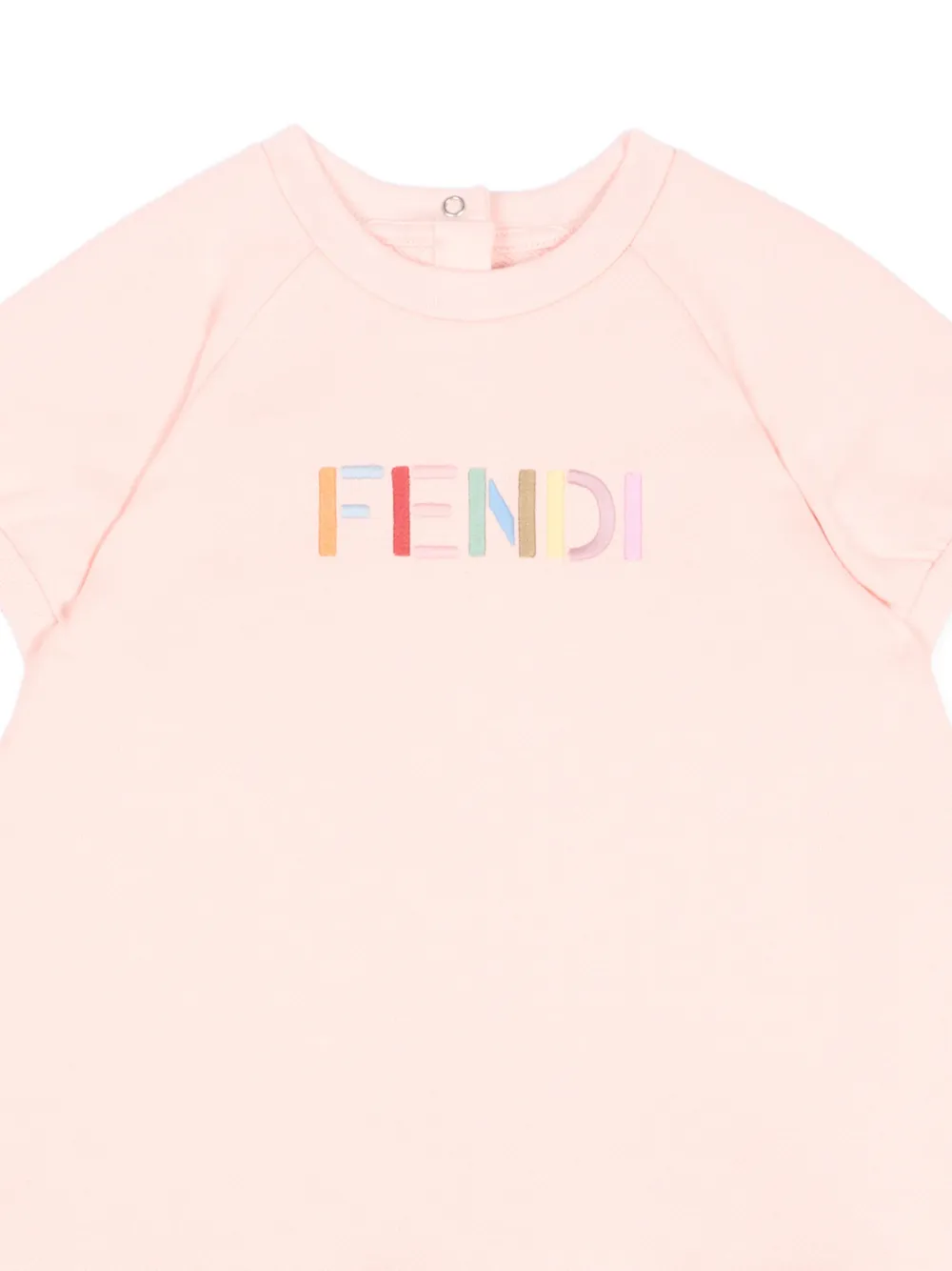 Fendi Kids Jurk met geborduurd logo Roze