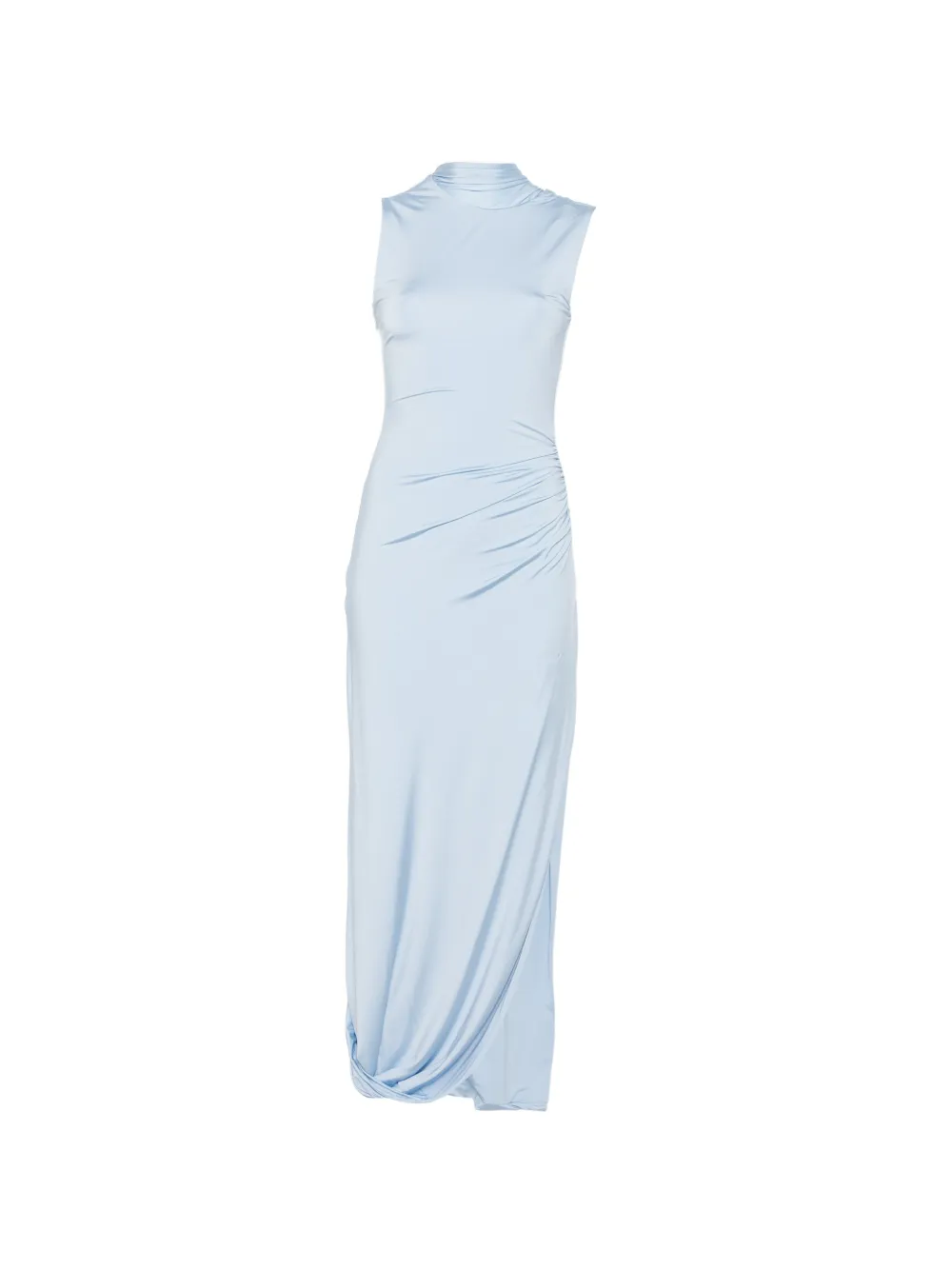 Self-Portrait draped ruched sleeveless asymmetric dress - Blu