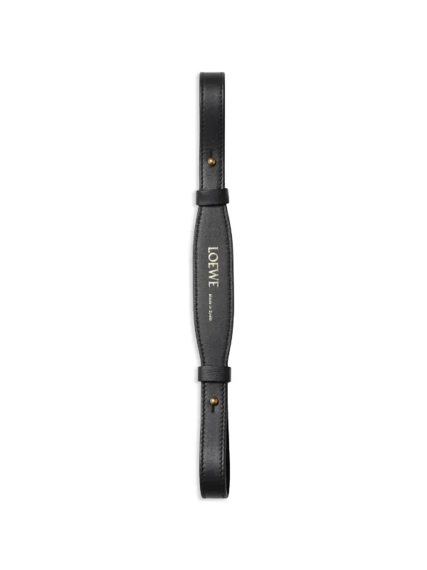 Loewe Logo-embossed Leather Strap in Black