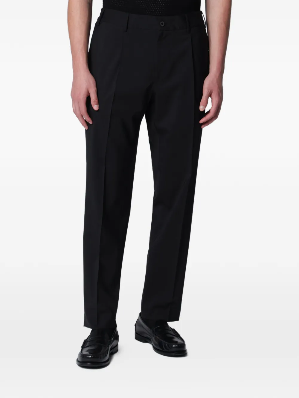 Santaniello Pantaloni Irno con pieghe - Nero