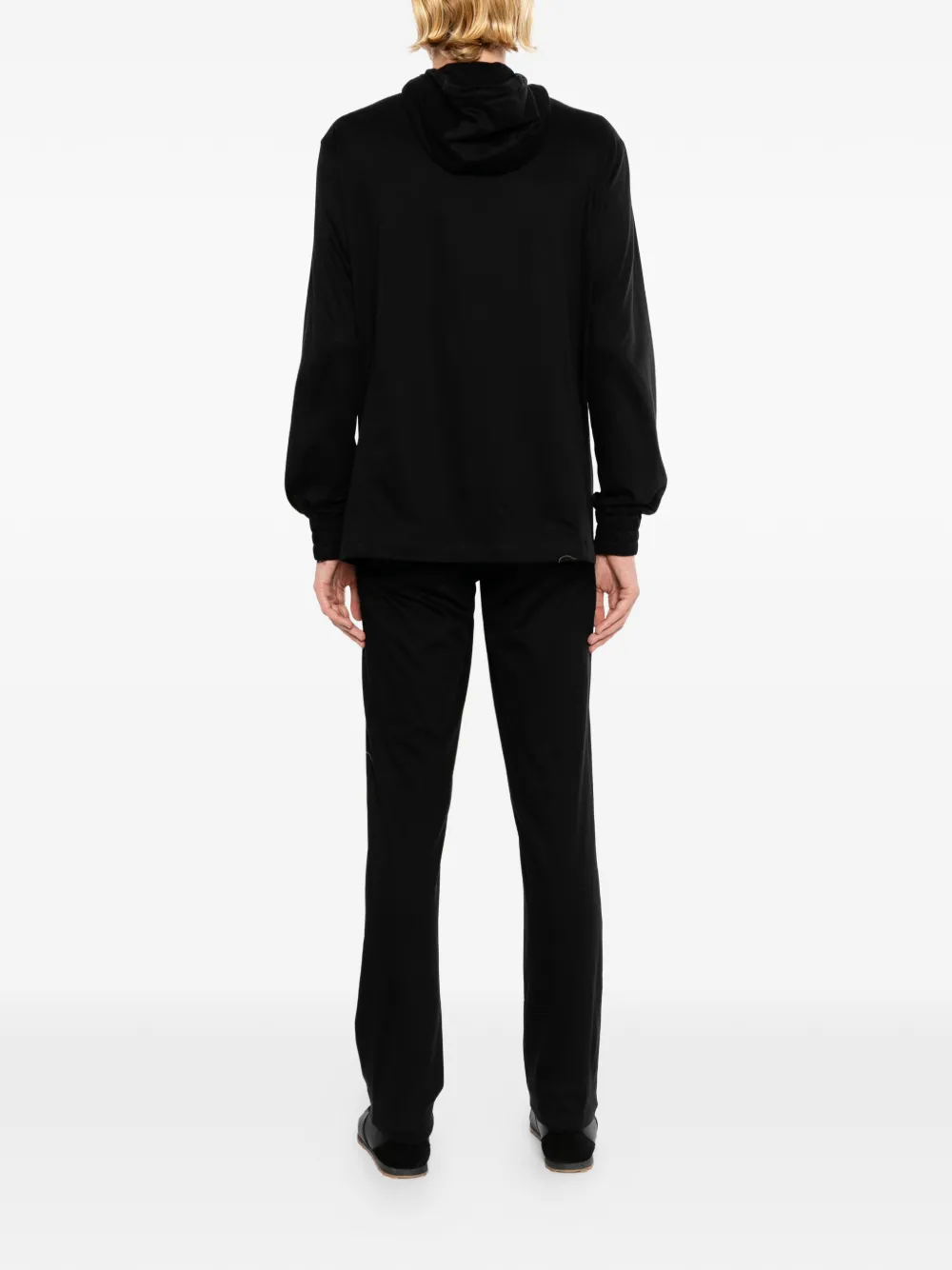 Kiton Jumpsuit met capuchon en rits Zwart