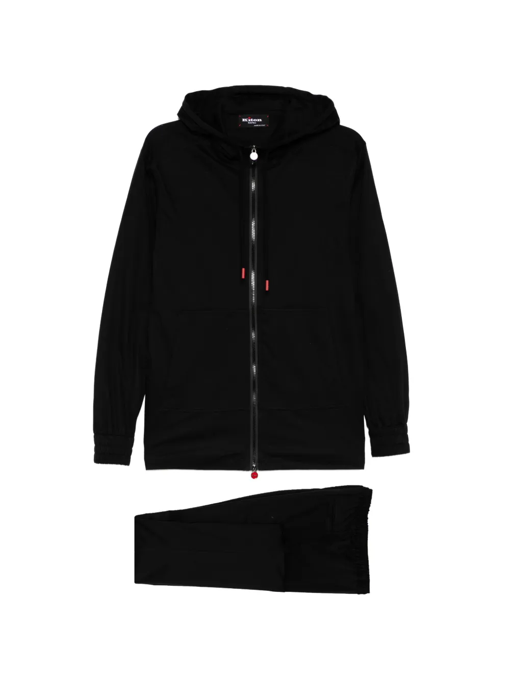 Kiton zip-up hooded track set - Schwarz