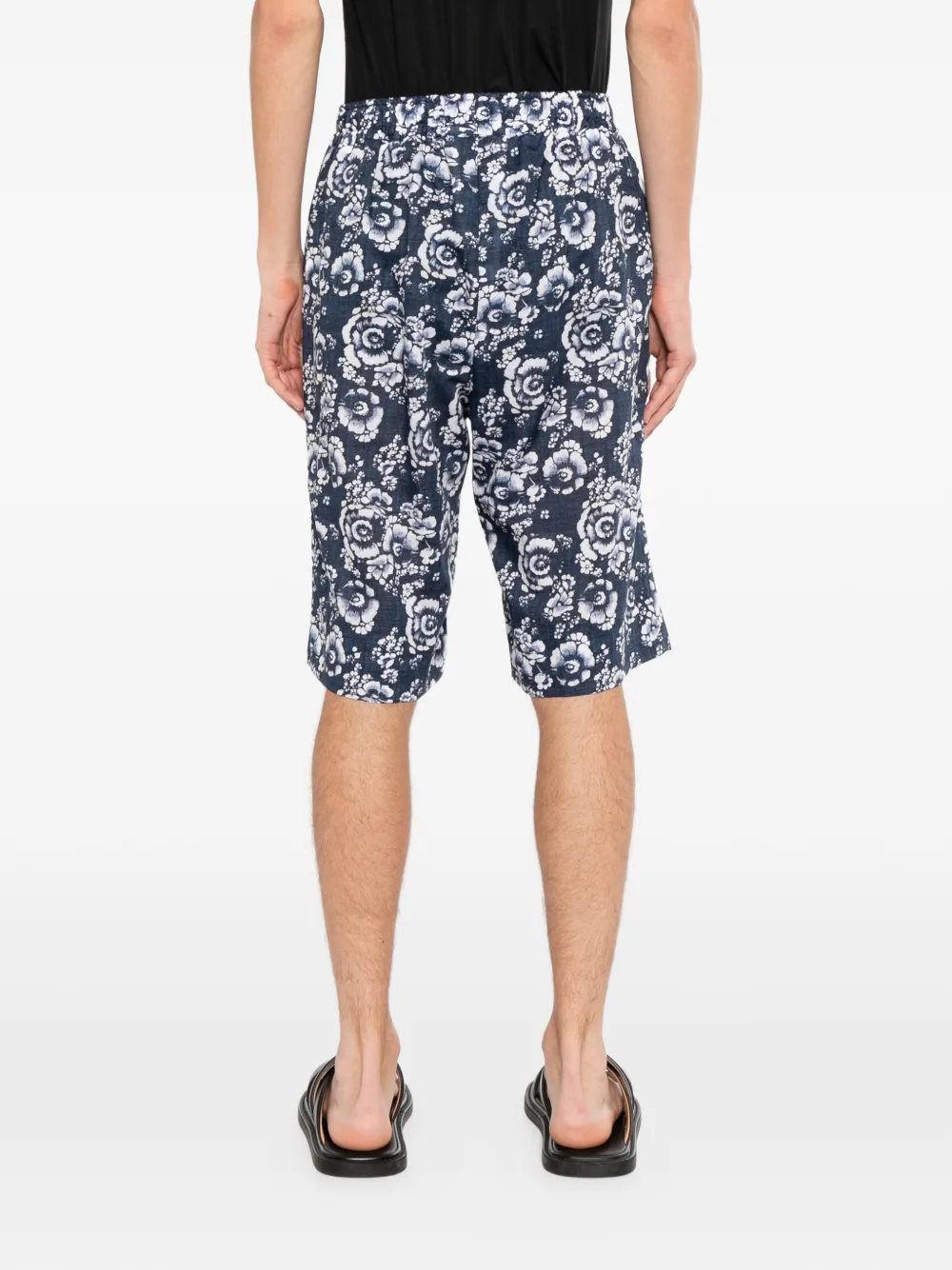 Kiton Shorts met bloemenprint Blauw
