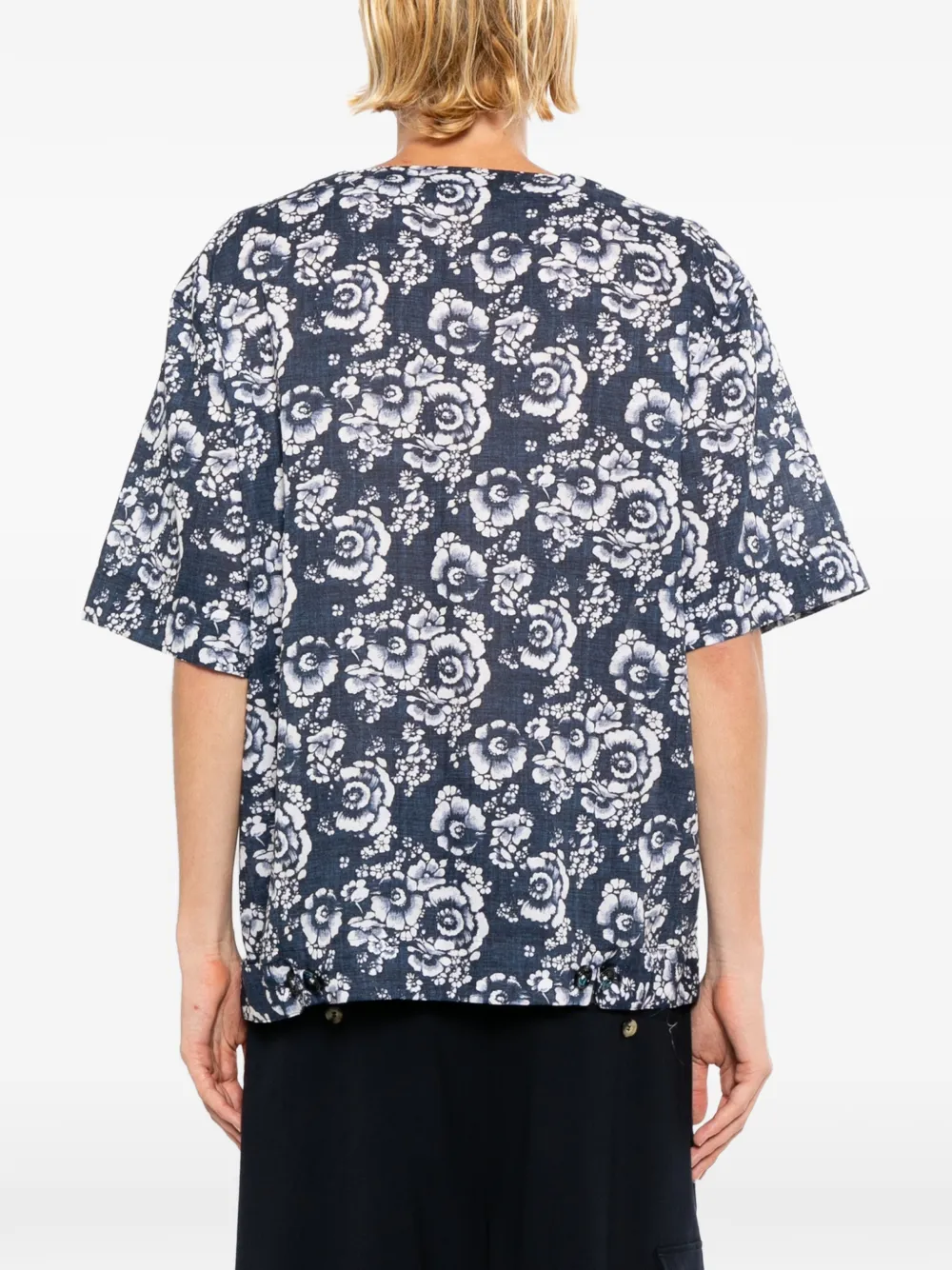Kiton Overhemd met bloemenprint Blauw