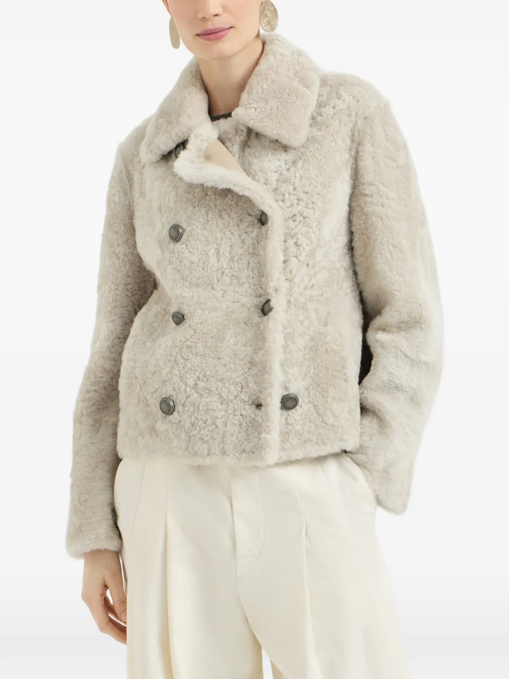 Brunello Cucinelli Lammy jas Beige