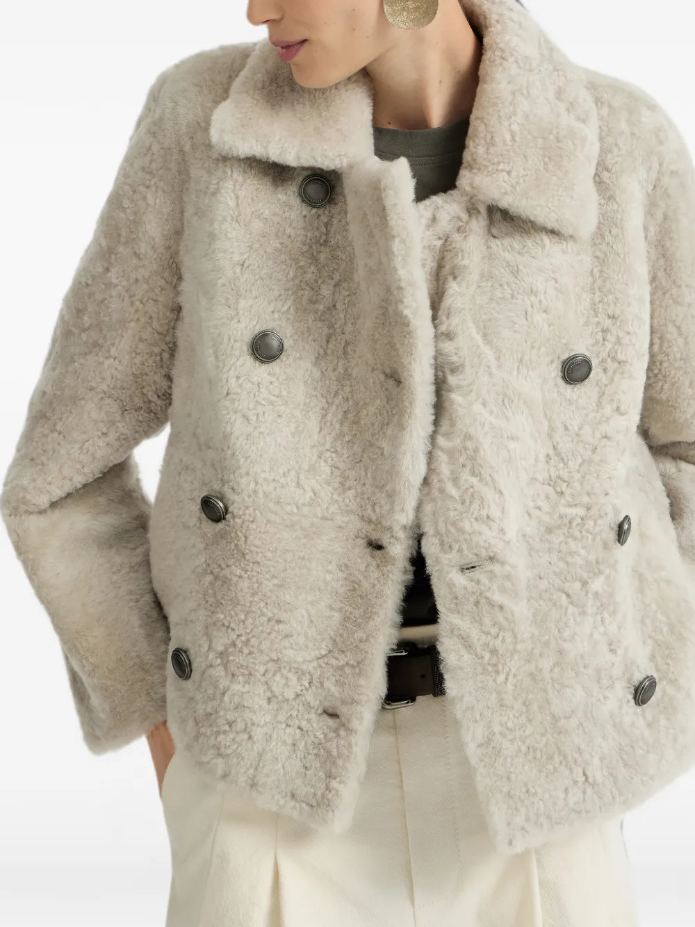 Brunello Cucinelli Lammy jas Beige