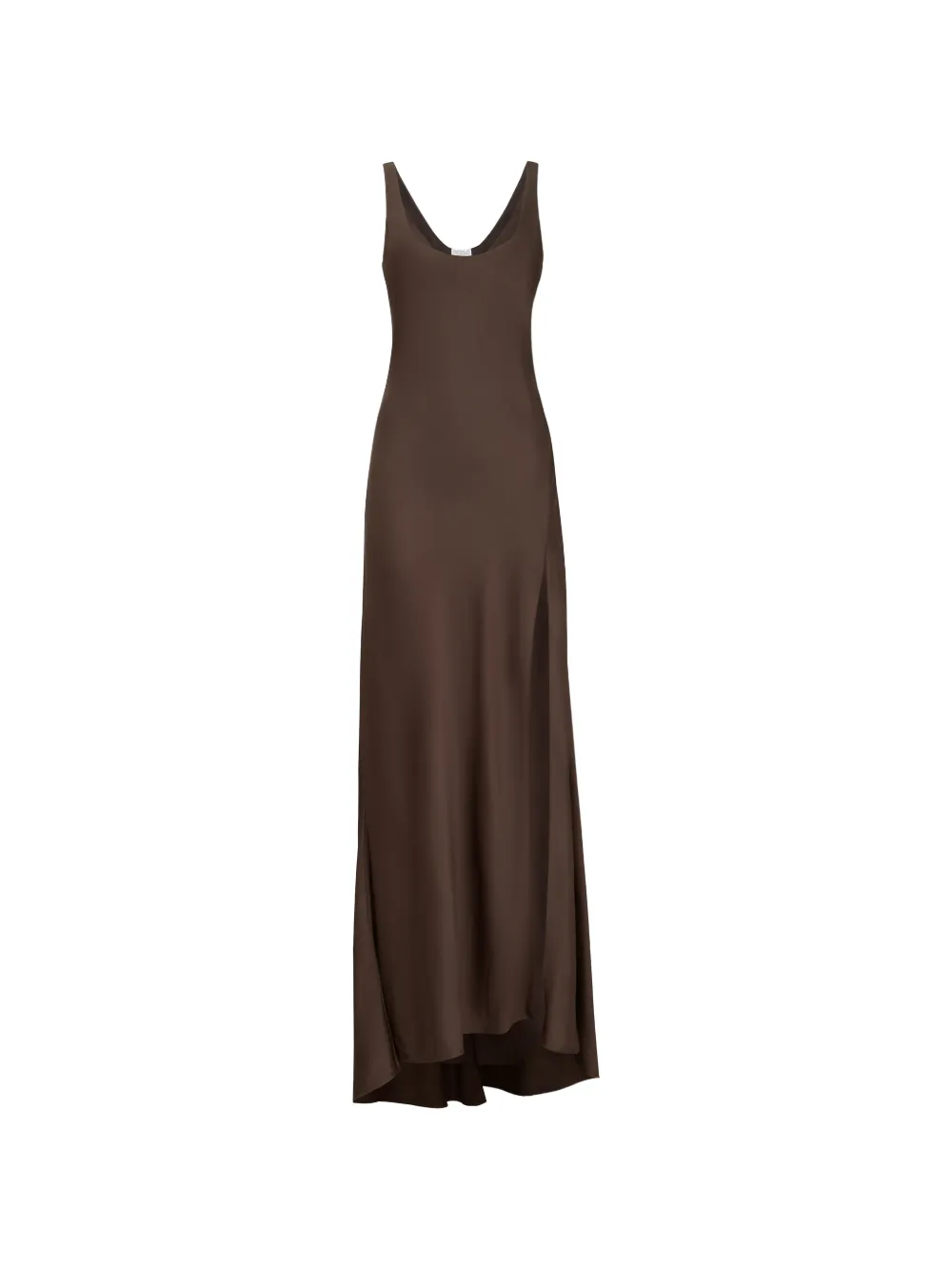 Brunello Cucinelli satin long dress - Marrone