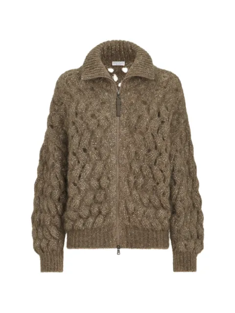 Brunello Cucinelli cárdigan de mohair y lana con detalles llamativos