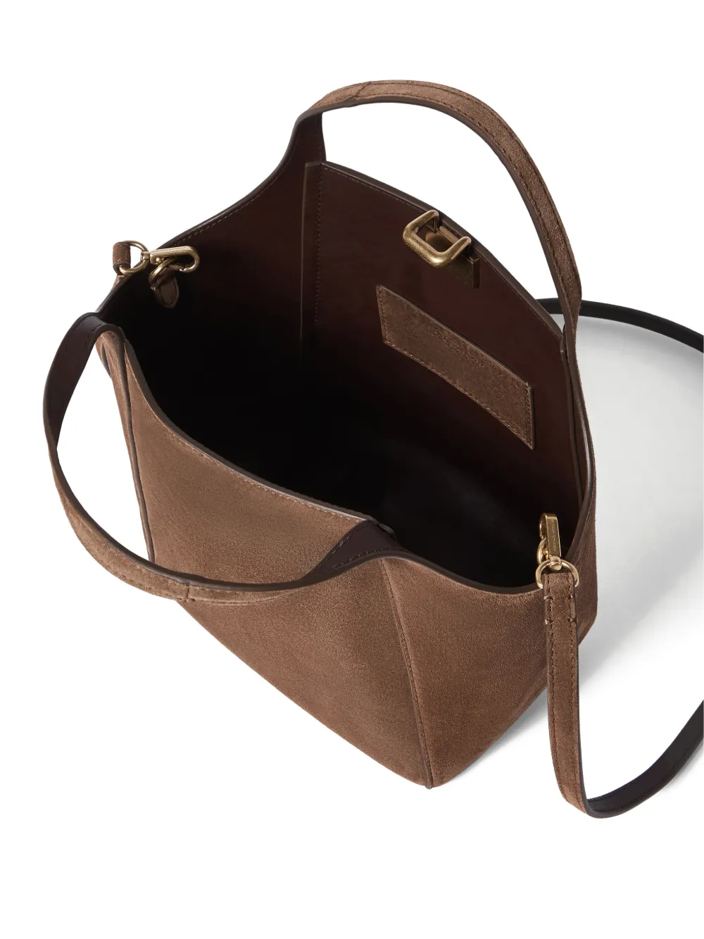 Brunello Cucinelli Sartorial kleine suède bucket-tas Bruin
