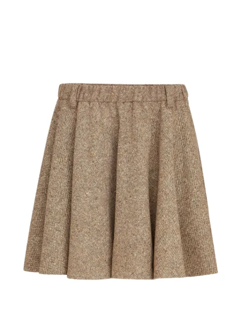 Brunello Cucinelli virgin wool Donegal mini circle skirt with Monili