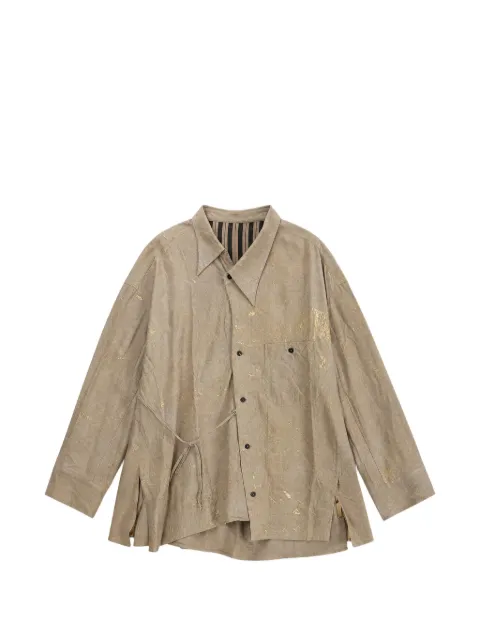 Ziggy Chen splatter-print asymmetric shirt
