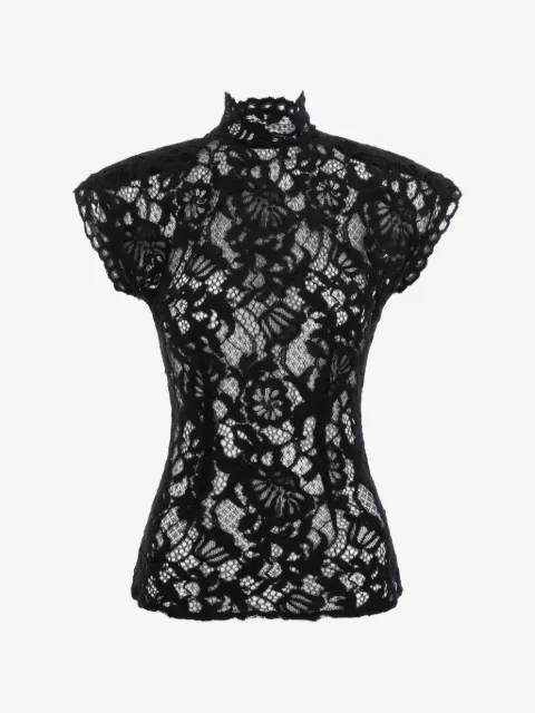 MANURÍ Amalie floral-lace top