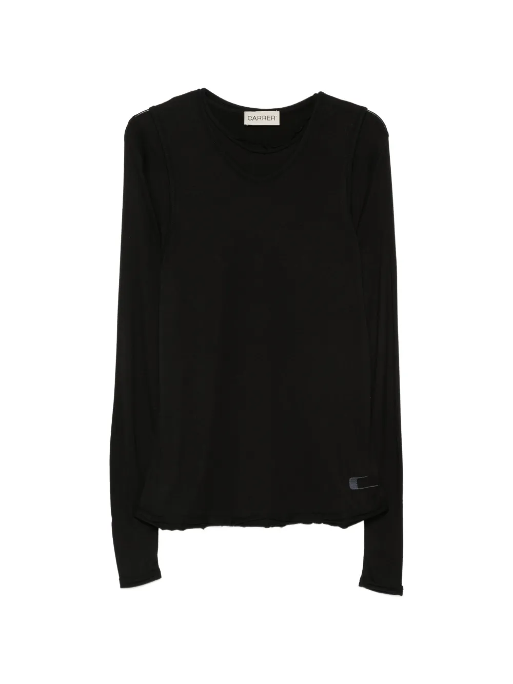 Carrer Doria double-layer T-shirt and vest set - Nero