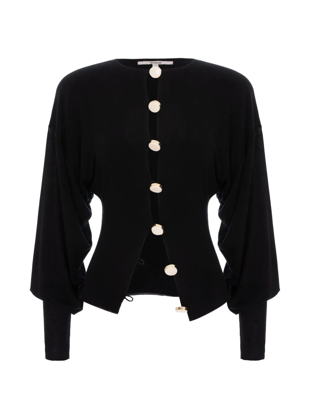 MANURÍ Aura button-up top - Black