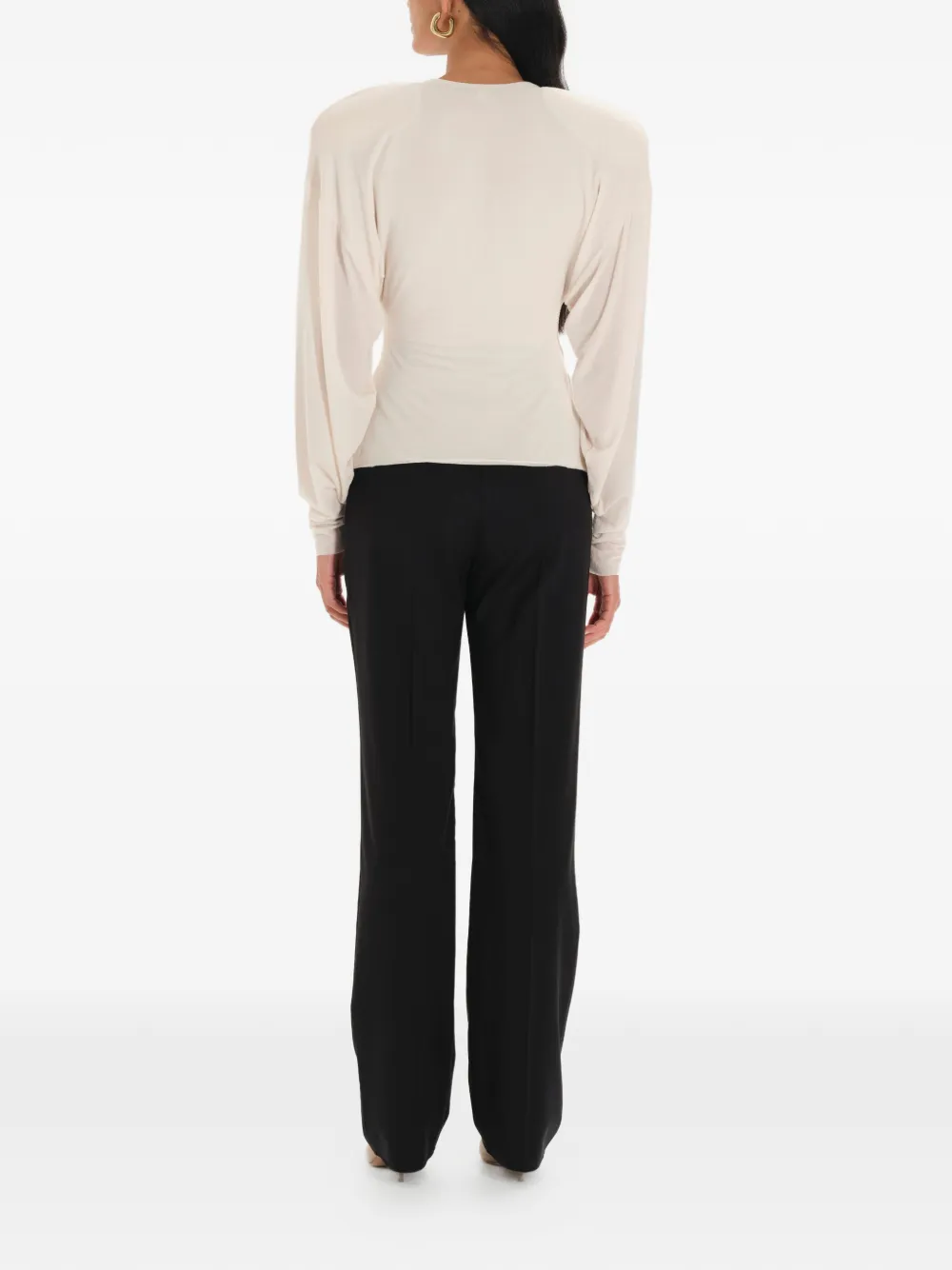 MANURÍ Aura top met knoopsluiting Beige