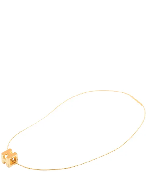 Hermès Pre-Owned 2000-2010 Gold Plated Lacquered Cage d H Pendant Necklace costume necklace