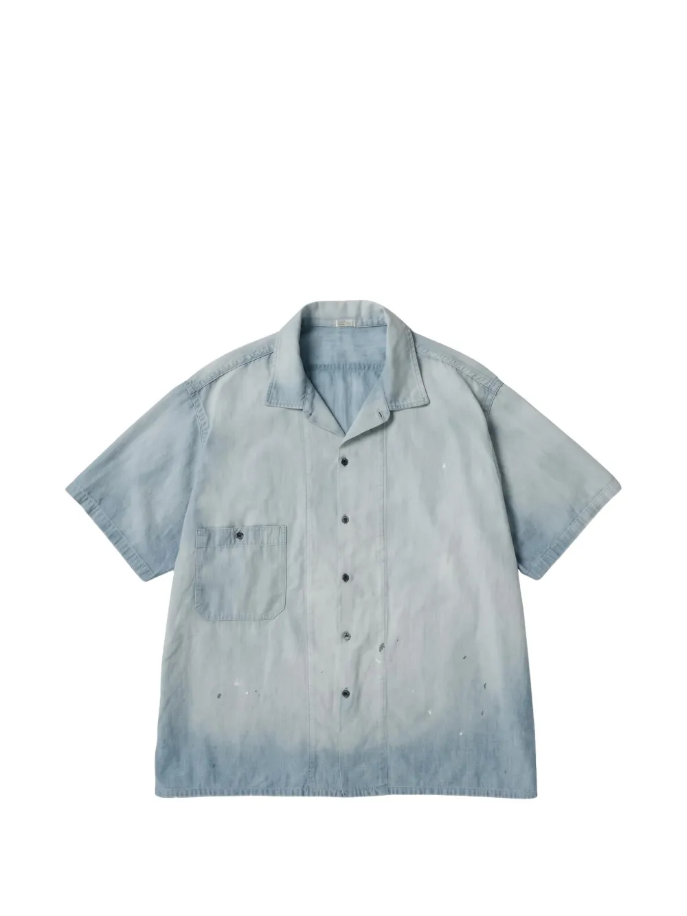 A.PRESSE bleached short-sleeve shirt - Blue