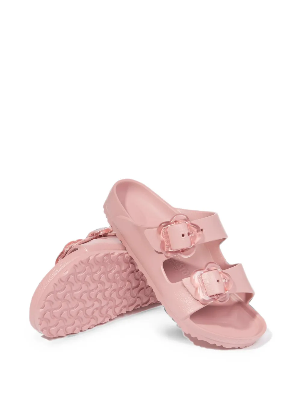 Birkenstock Kids Arizona Flowers EVA double-strap slides Roze