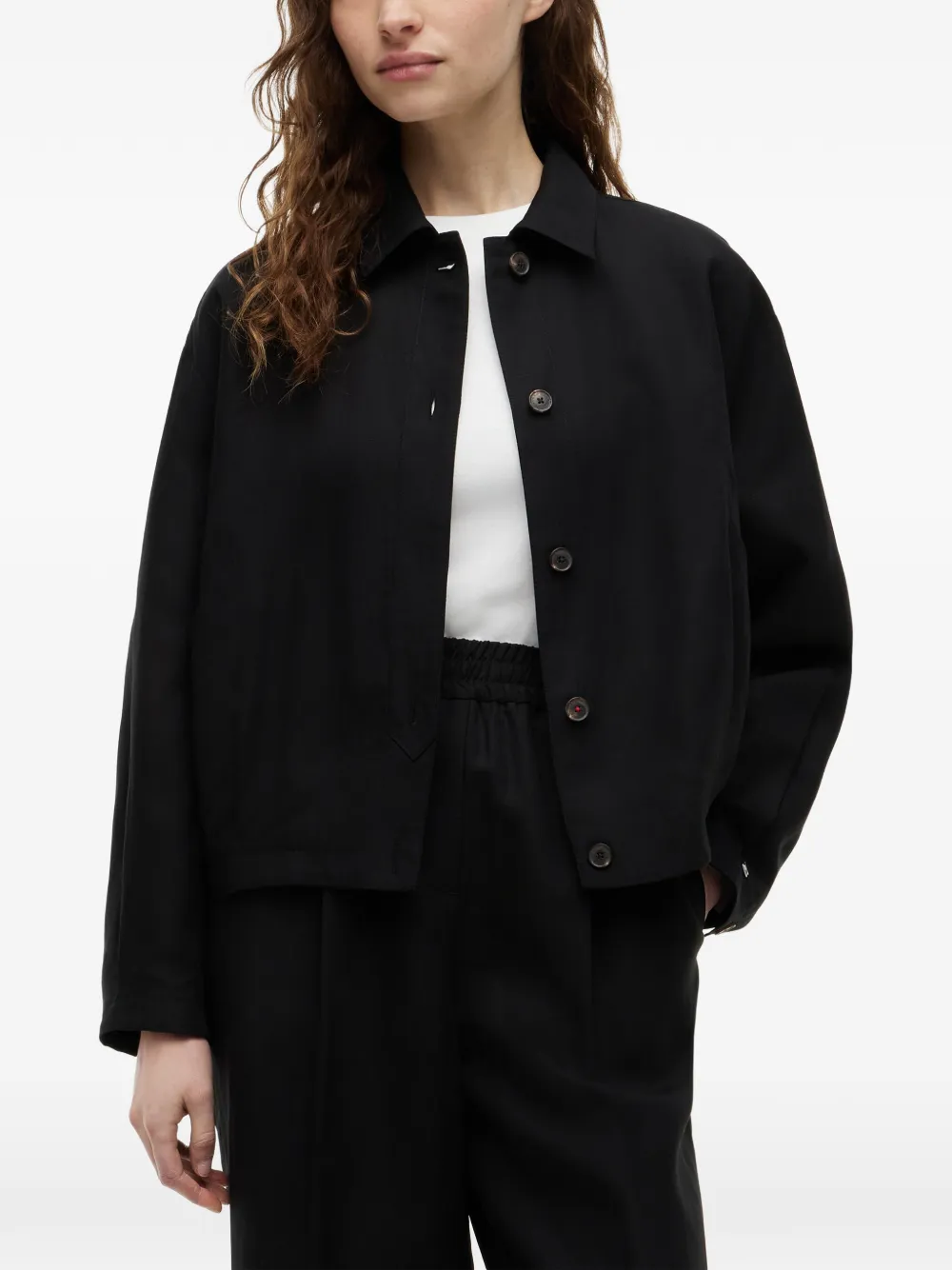 Tommy Hilfiger Button-up jack met elastische zoom Zwart