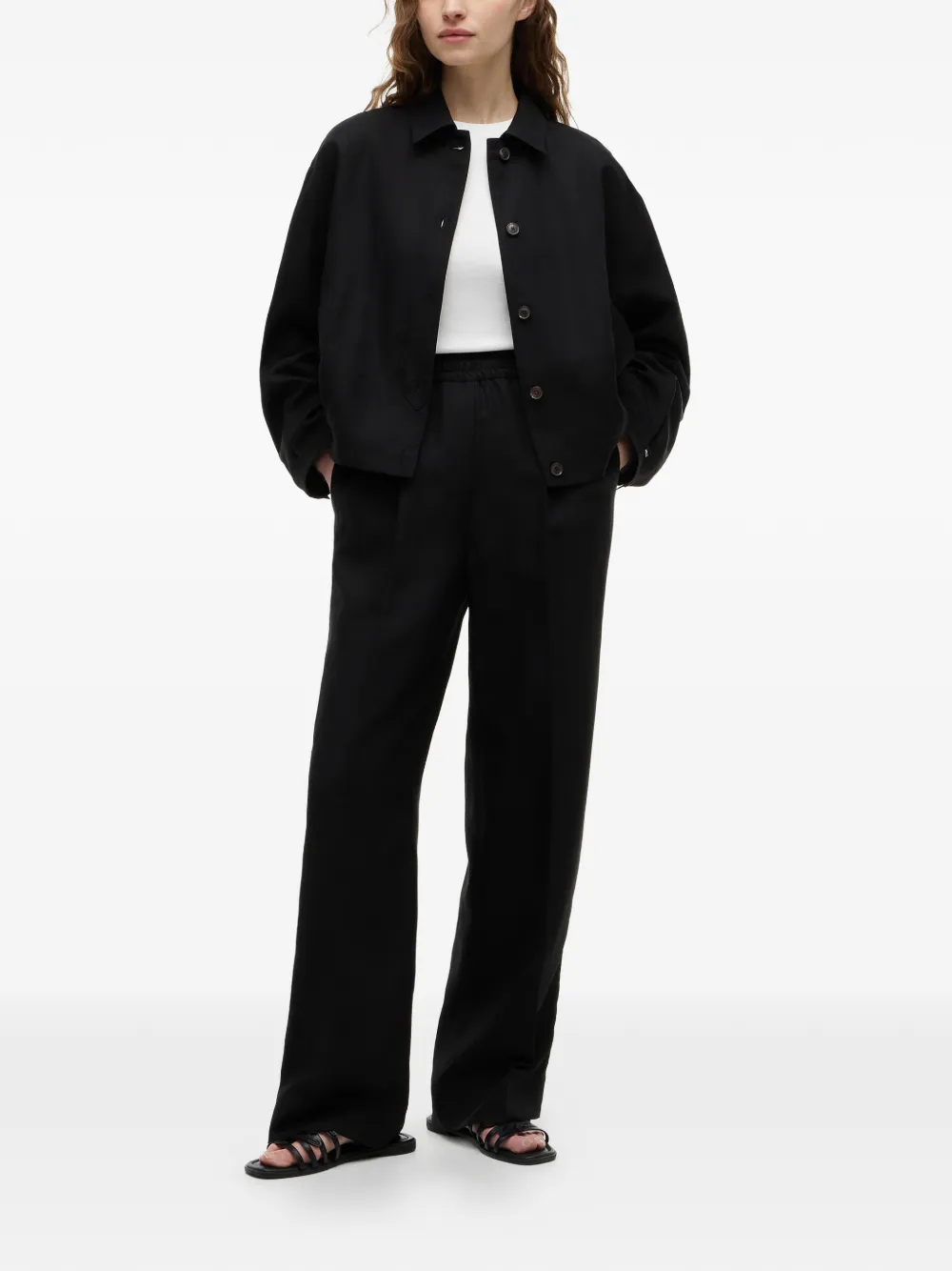 Tommy Hilfiger Button-up jack met elastische zoom Zwart