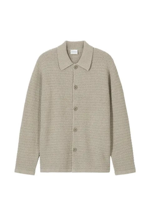Closed waffle-knit button-up cardigan
