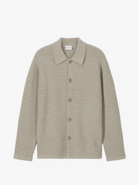 Closed waffle-knit button-up cardigan