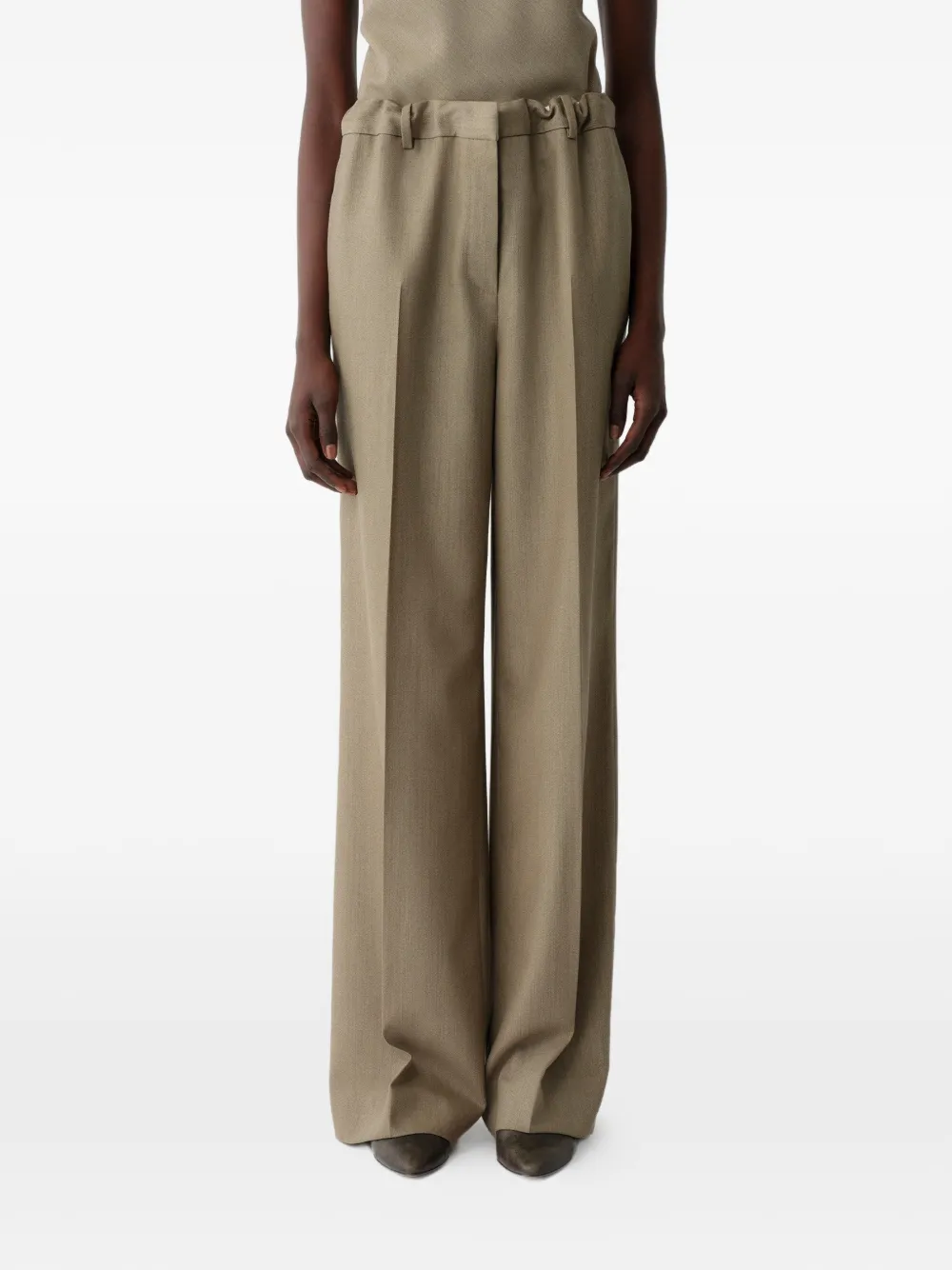 Calvin Klein pressed-crease wide-leg trousers - Toni neutri