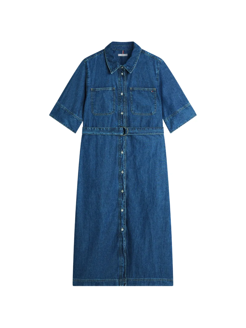 Tommy Hilfiger belted button-down midi dress - Blau