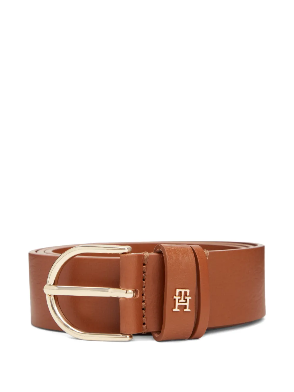 Tommy Hilfiger logo-plaque leather belt - Braun