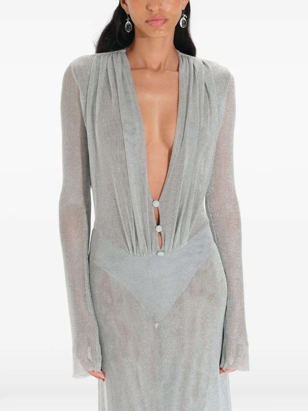 MANURÍ Suki Moon maxi-jurk Grijs