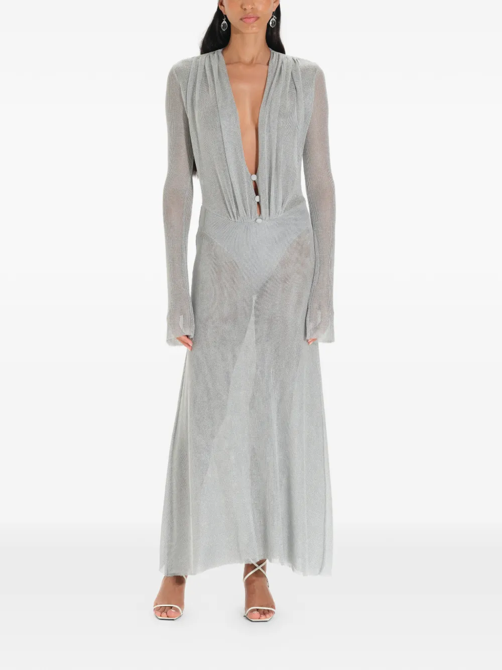 MANURÍ Suki Moon maxi-jurk Grijs