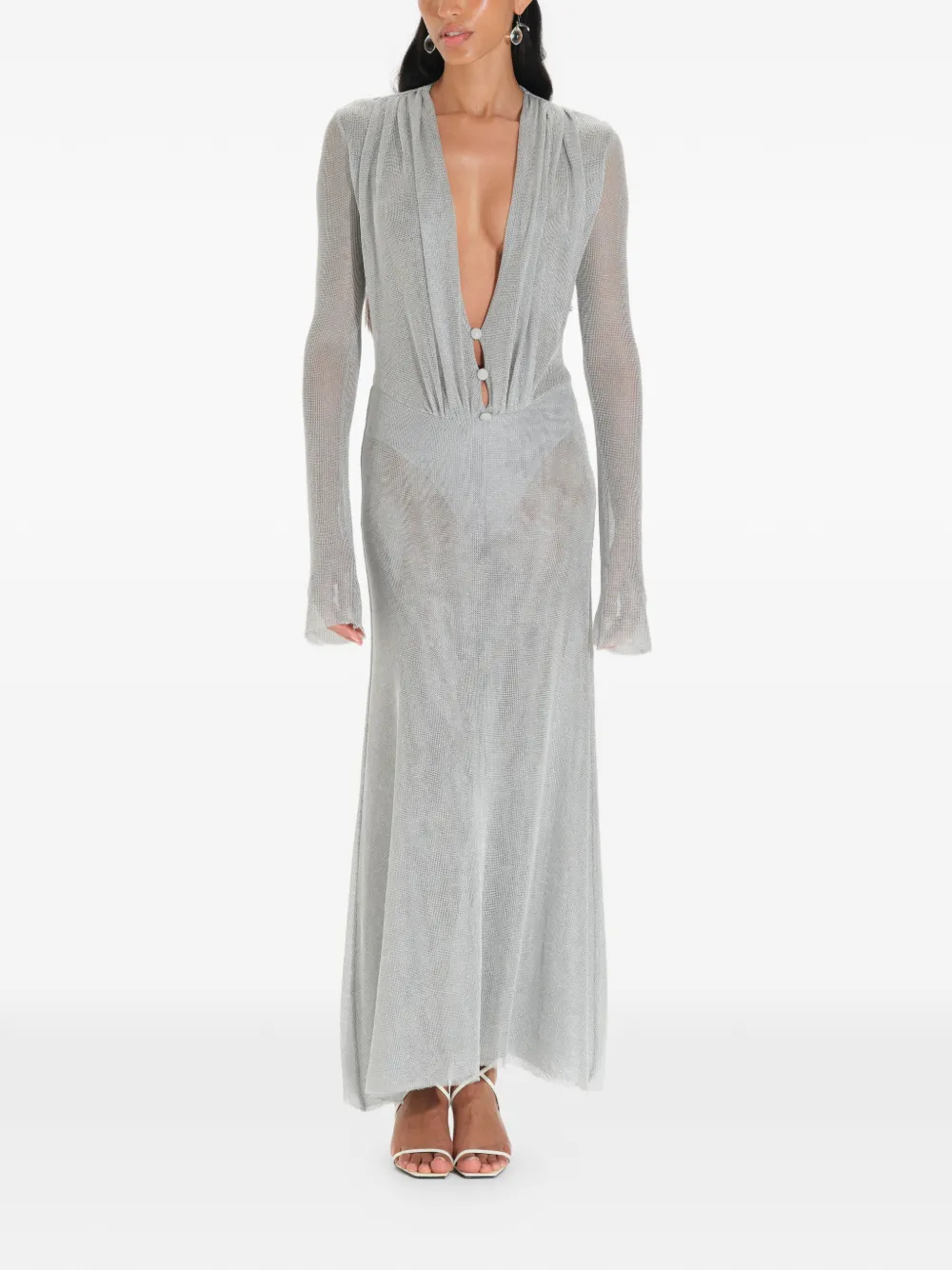 MANURÍ Suki Moon maxi-jurk Grijs