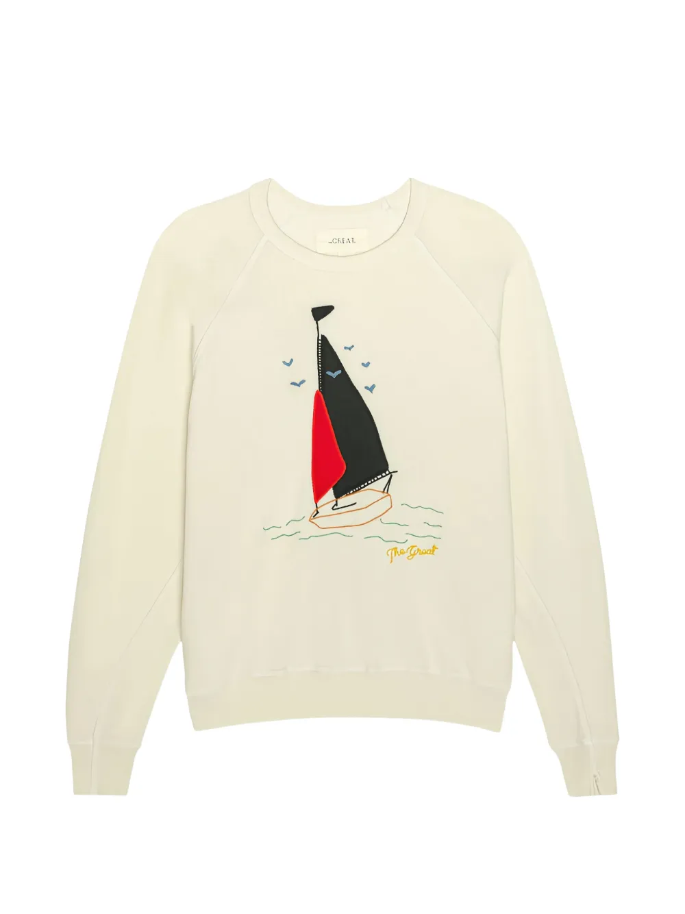 The Great. College sailing-boat appliqué hoodie - Toni neutri