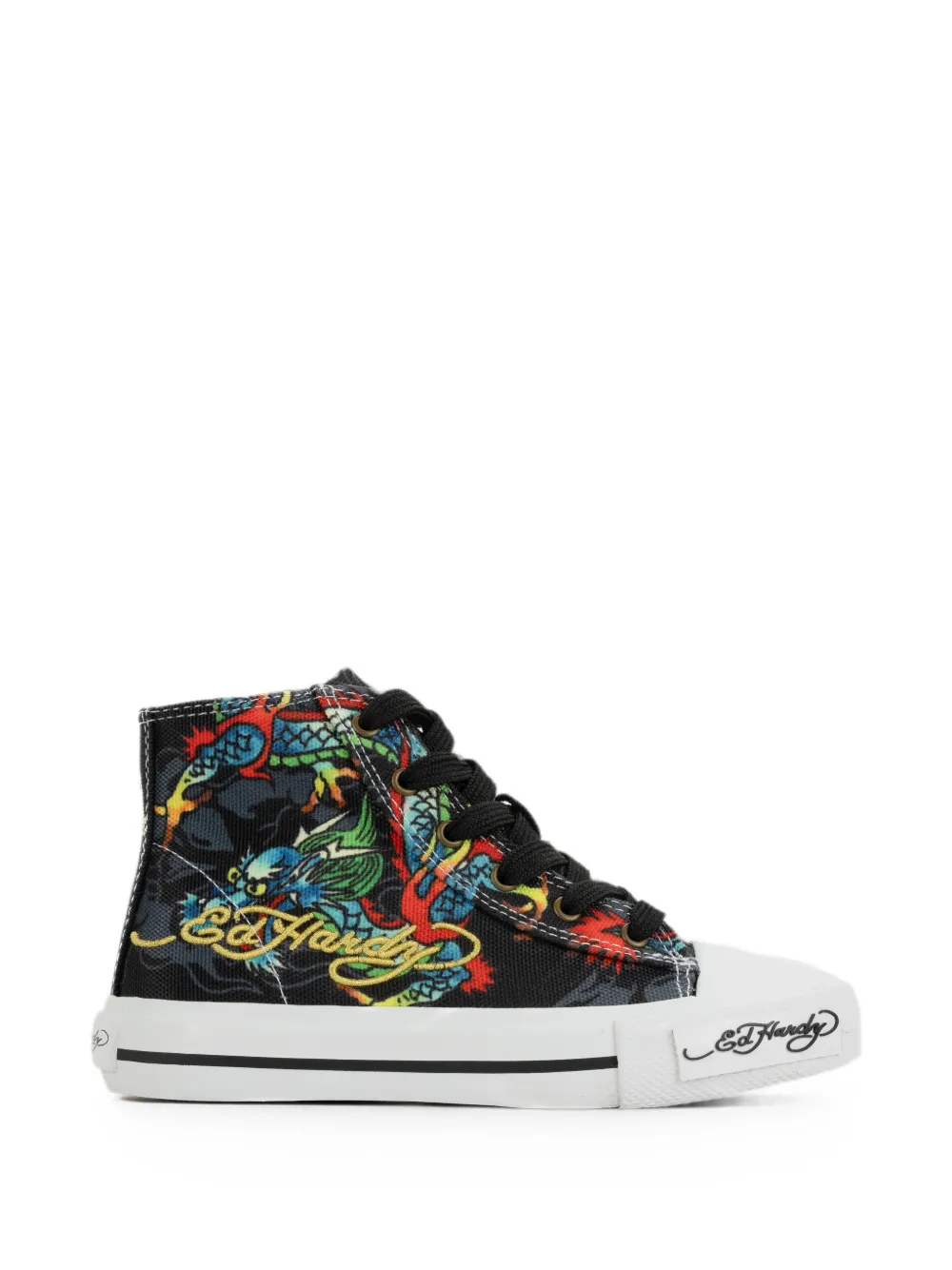ED HARDY KIDS Dragon Tattoo high-top sneakers Zwart