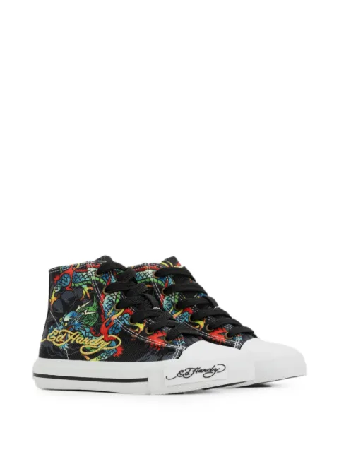 ED HARDY KIDS Dragon Tattoo high-top sneakers